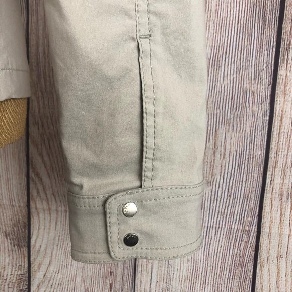 Mexx Beige Button Front Long Sleeve Jacket Sz 12 - Picture 3 of 11